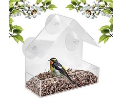 Raam Vogelhuisje - Transparant - Met Zuignappen - Voederplek