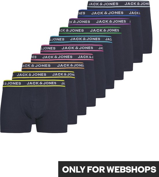 JACK & JONES Jaclime solid trunks (10-pack) - heren boxers normale - blauw - Maat: