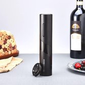 Elektrische kurkentrekker - Kurkentrekker wijn - Wijn accesoires - Wijnopener - Met foliesnijder - Op batterijen - Zwart - Perfecte cadeau tip!