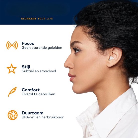 Siliconen oordopjes - Oordopjes om te slapen - Ook geschikt voor werken, reizen, zwemmen, studeren, uitgaan etc.