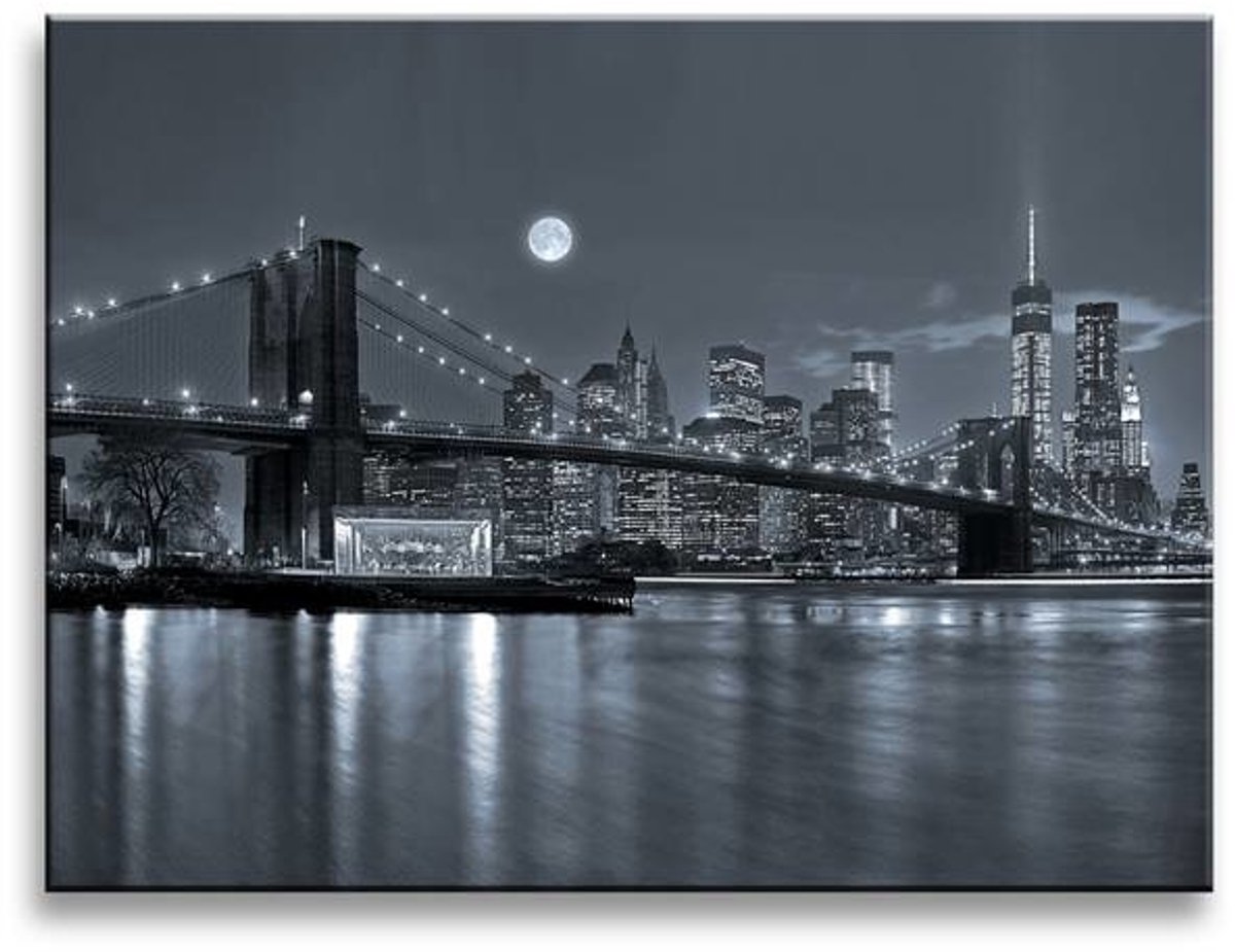 karo-art Schilderij - New York, Zwart-Wit, 40X30cm, 1luik Multikleur