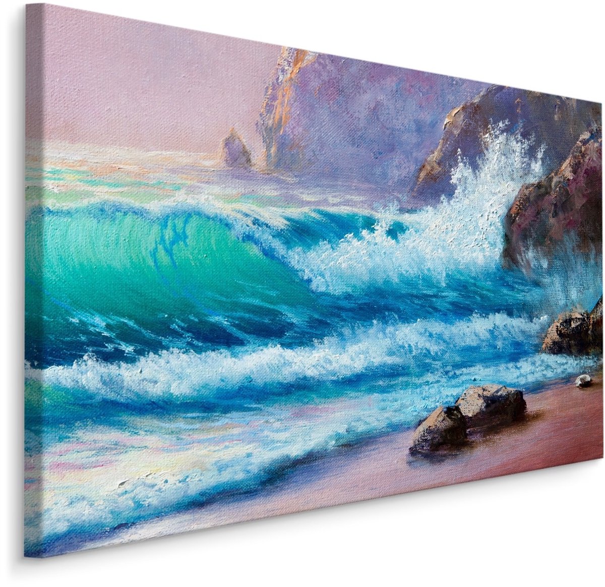 karo-art Schilderij - Golvende zee (print op canvas), multi-gekleurd, wanddecoratie Multikleur