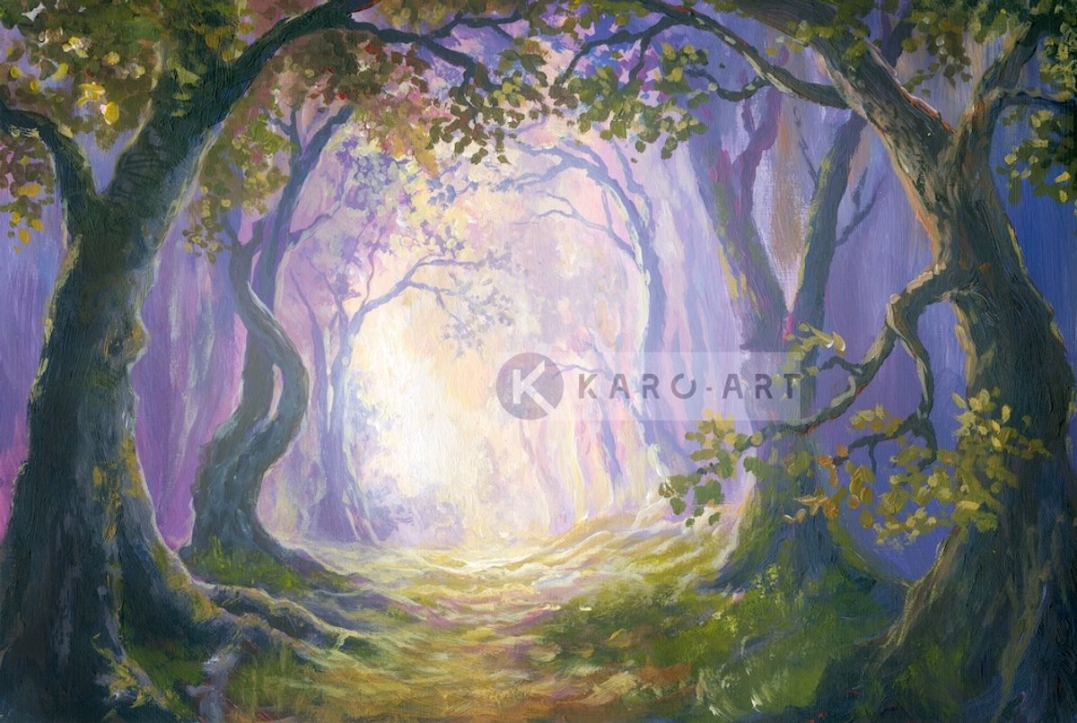 karo-art Afbeelding op acrylglas - Sprookjesbos Multikleur