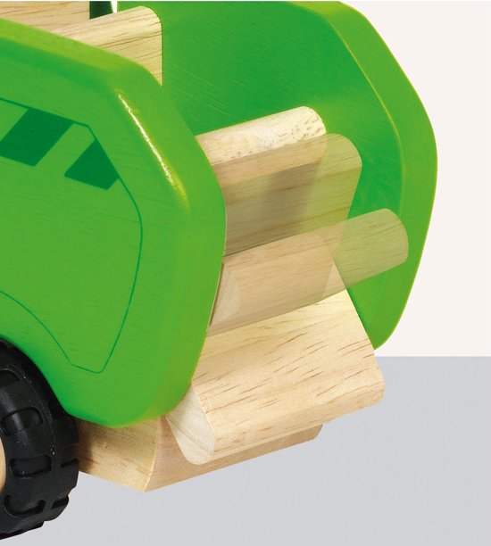Goki Houten Vuilniswagen van goki — afbeelding 2