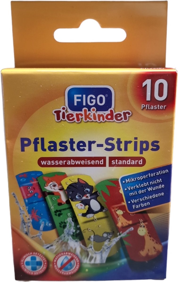 Goedkoopste Figo waterafstotende pleisters voor kinderen - Dieren 10 stuks