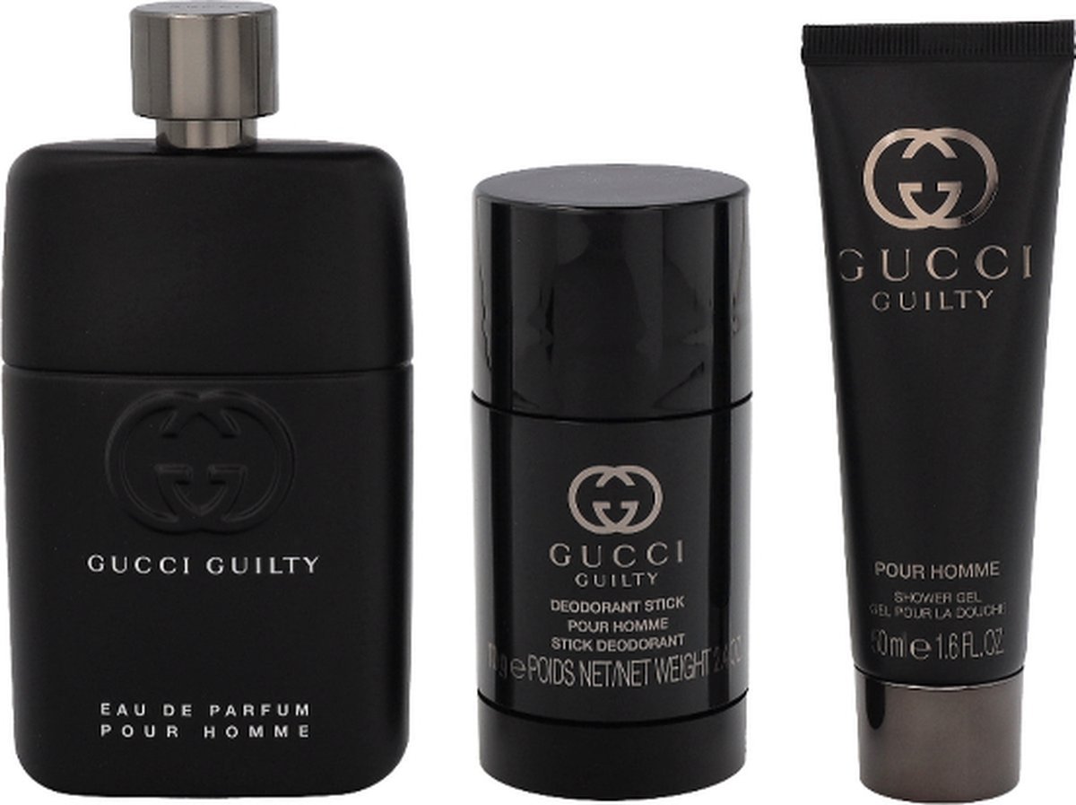 Goedkoopste Gucci Guilty Pour Homme Gift Set - Eau de Toilette 90 ml deodorant stick 75 ml geparfumeerde douchegel 50 ml