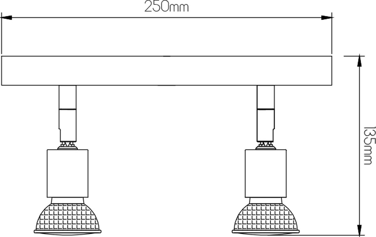 RUNE 3 BALK 2XGU10 LED 5W dim STAND BRONS