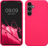 kwmobile telefoonhoesje geschikt voor Samsung Galaxy S23 FE - Hoesje met siliconen coating - Smartphone case in neon roze