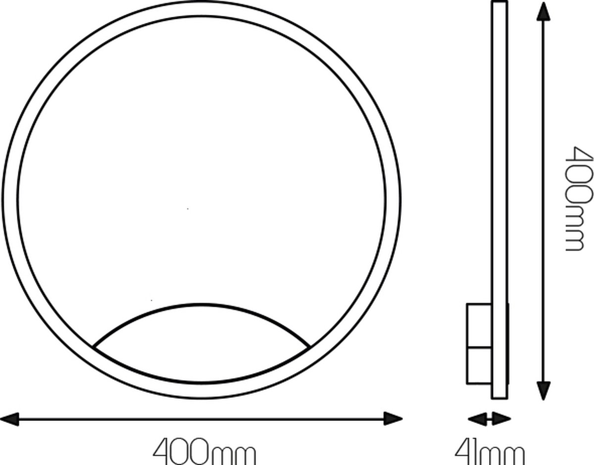 ORSO LED plafondlicht 25W 3000K zwart dimbaar