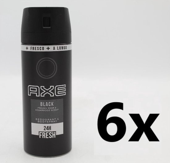AXE Black Deodorant Bodyspray - 6 x 150 ml - Voordeelverpakking - Axe