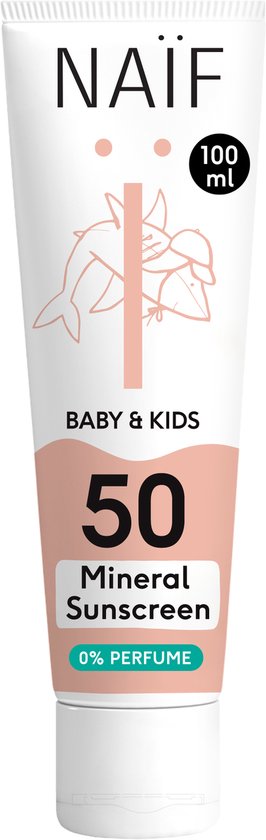 Naïf - Minerale Zonnebrand crème - Baby's & Kinderen - 0% parfum - SPF50 - 100ml