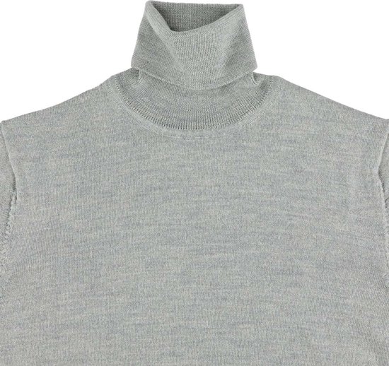 Osborne Knitwear Trui met rolkraag - Merino wol - Light Grey - M