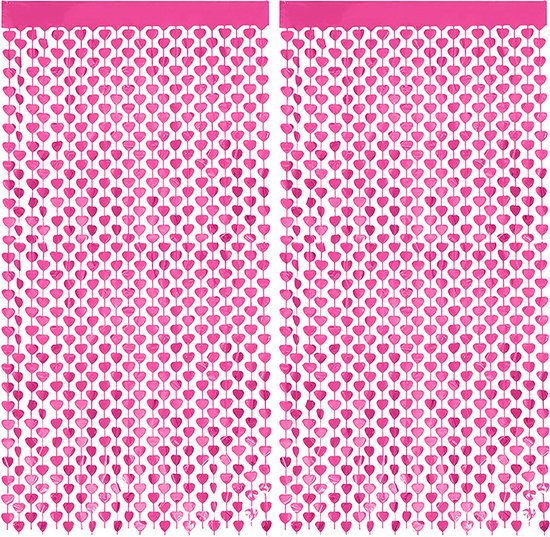 Deurgordijn Backdrop Glittergordijn Roze Valentijn Versiering Glitter Folie Gordijn Versiering - 200*100 - 2 Stuks