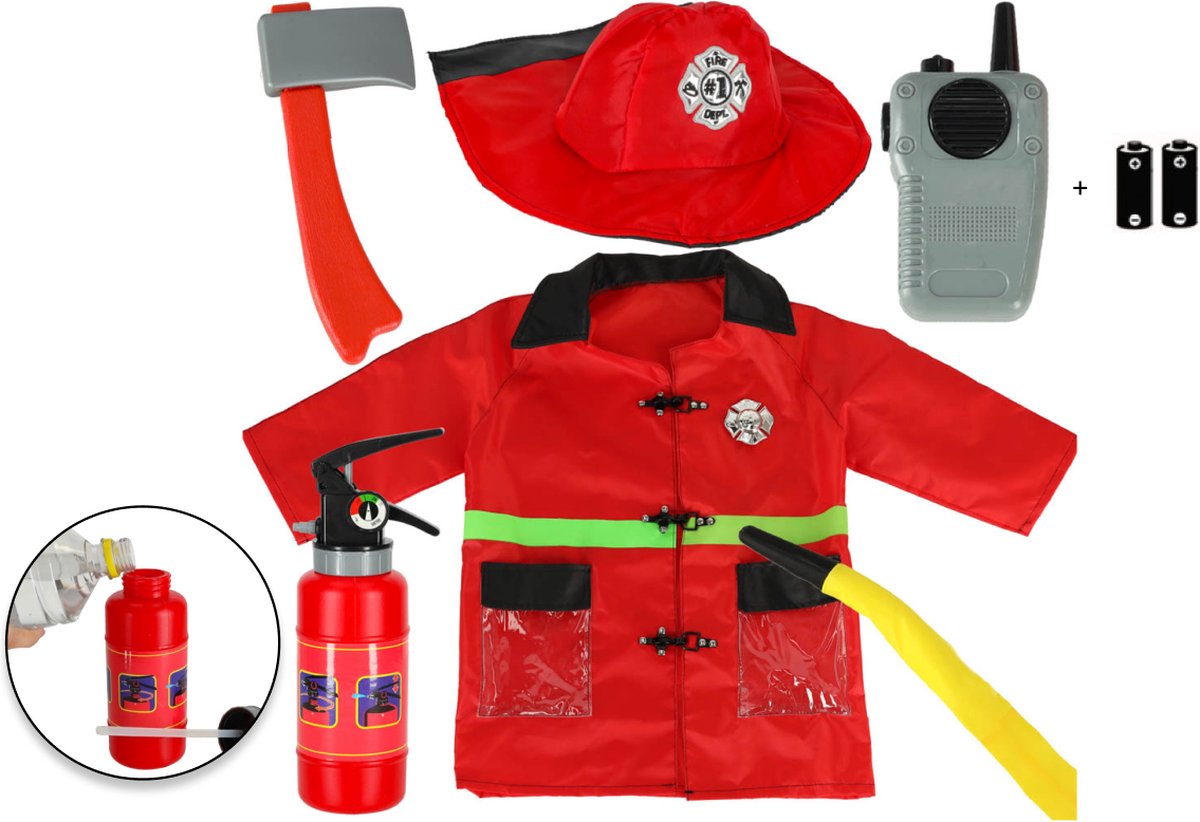 Verkleedkleding Carnavalskleding Kind Brandweer Kostuum Brandweerpak- 3 tot 8 jaar
