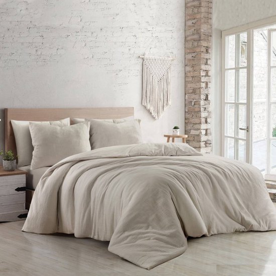 Papillon Dekbedovertrek Mousseline Zand - 240x200/220 cm - 100% Percale Katoen - Hoogwaardige kwaliteit van Papillon — afbeelding 5