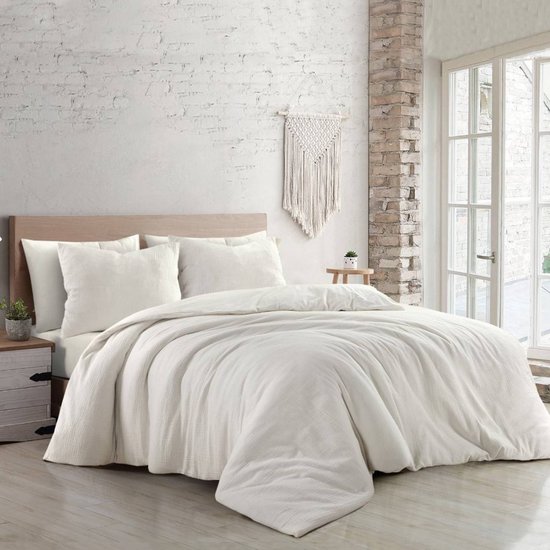 Papillon Dekbedovertrek Mousseline White Off - 240x200/220 cm - 100% Percale Katoen - Hoogwaardige kwaliteit van Merkloos — afbeelding 5