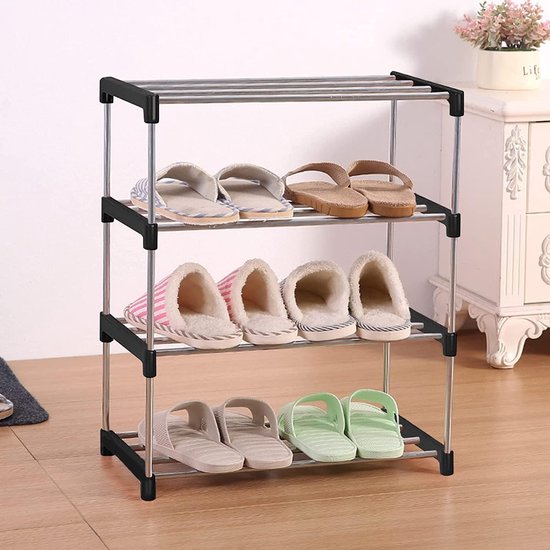 Smalle schoenenrek hoge verticale organisator voor woonkamer, entree, kast, hal en garderobe, ruimtebesparende hoek schoenentoren, meerdere kleuren en maten