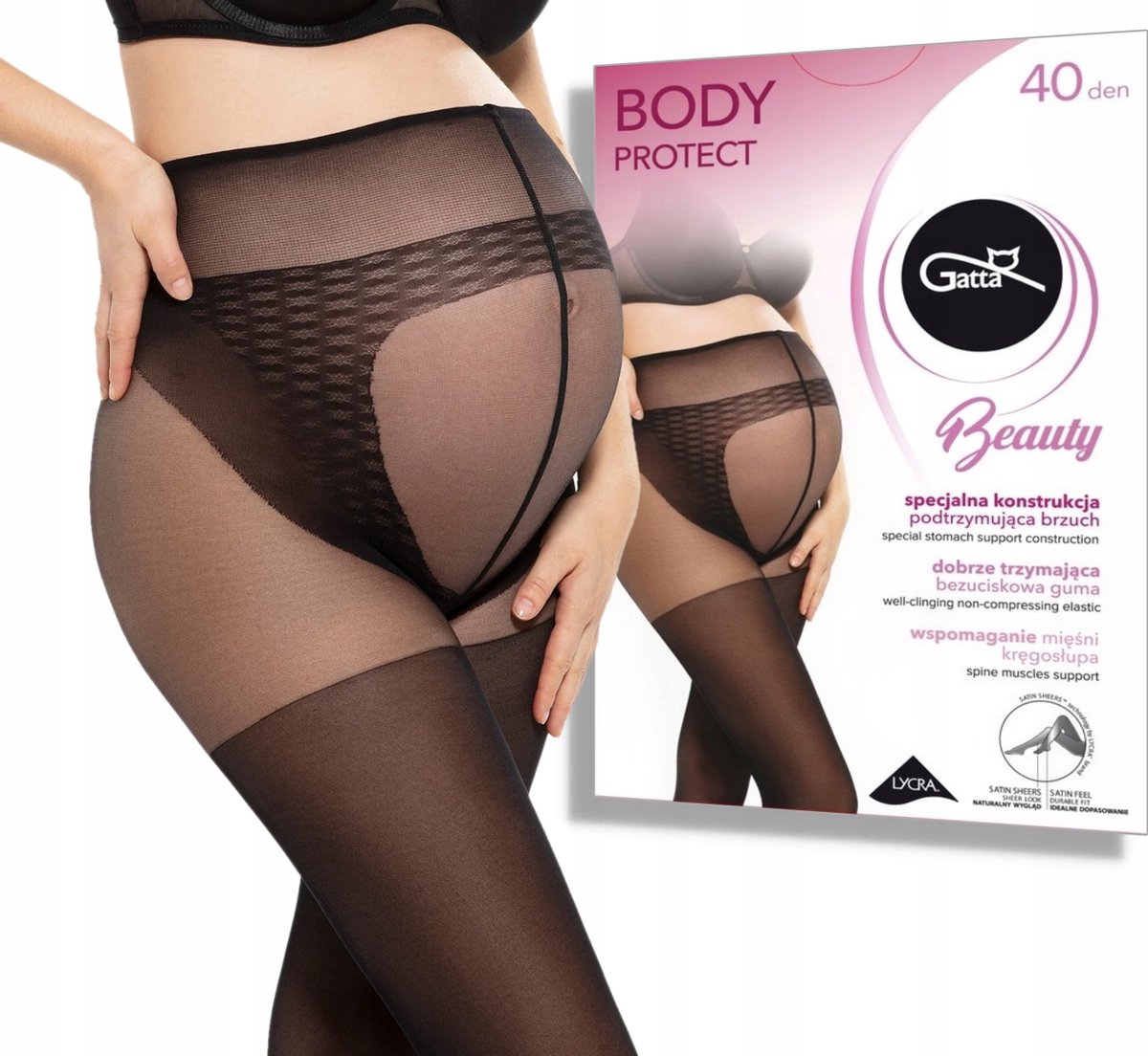 GATTA - Zwangerschapspanty - 40 DEN - Maat S - Zwart - Dames Panty - Zwanger - Panty Zwangerschap - ( 1 stuks )