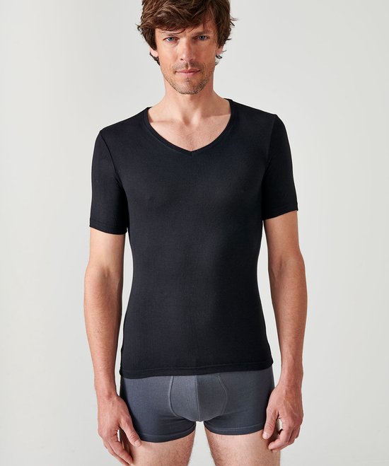 Damart - Microfibre Thermolactyl Sensitive, T-shirt Manches courtes, niveau 2 - Homme - Zwart - 3XL