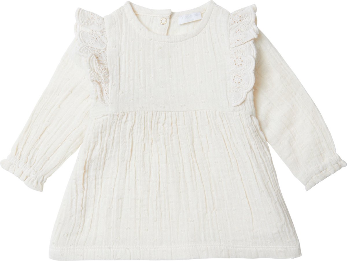 Noppies Girls Dress Cologne long sleeve Meisjes Jurk - Whitecap Gray - Maat 68
