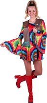 Hippie Jurk Luna of Moon Dames - Verkleedkleren Vrouwen - Hippie Kostuum - Multicolor - Maat L