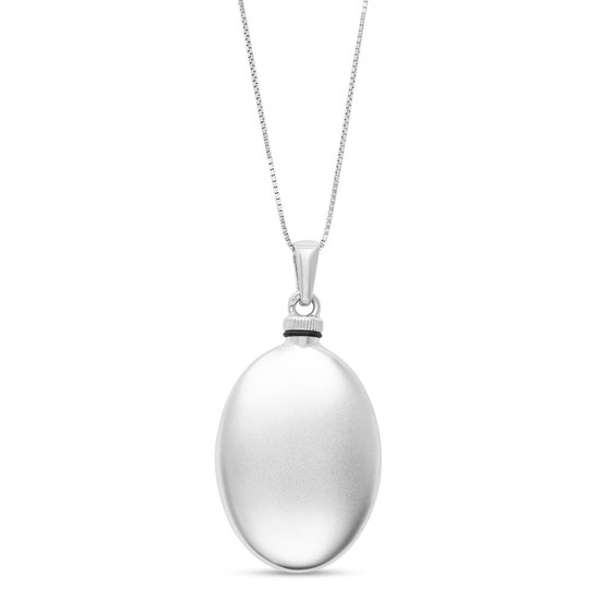 Senz Jewels Sterling zilveren urnhanger - Ovaal - Mat - Groot