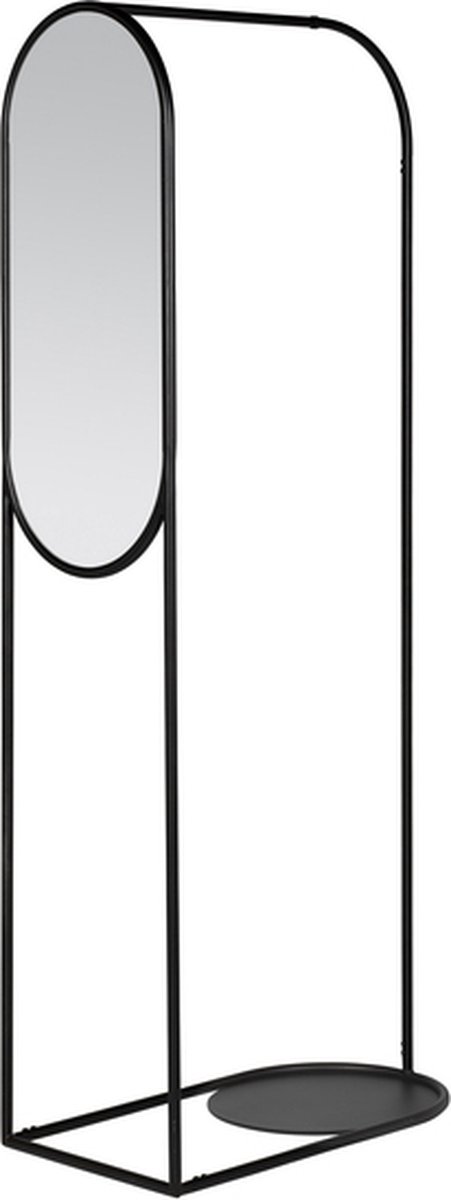 Broste Copenhagen Archie kledingrek met spiegel black L 90 x B 40 x H 180 cm