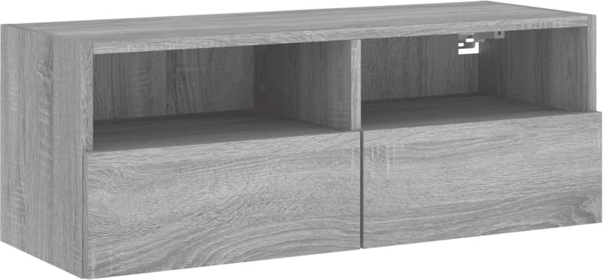 vidaXL - Tv-wandmeubel - 80x30x30 - cm - bewerkt - hout - grijs - sonoma - eikenkleur