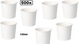 500x BIO Saus cups 120ml wit - - karton - ketchup pindasaus mayonaise cocktail tapas amuse zaden poeder kruiden cup festival diner thema feest snack