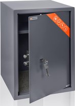 Coffre-fort à clé Business XL - Grand coffre-fort de sécurité 50x35x36cm - Rangement sécurisé pour le bureau - Coffre-fort robuste de 60 L avec étagère réglable