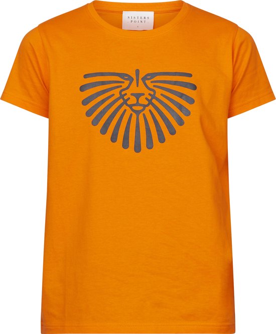 SISTERS POINT Hita-ss2 Dames T-shirt - Orange/White - Maat S