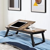 Bed table - Foldable Tray - laptop table for bed, laptoptafel voor bed, laptoptafel voor lezen of ontbijt, 35D x 55W x 23H centimetres