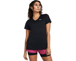 Under Armour Under Armour Tech SSV- Solid-BLK Dames Sportshirt - Zwart - Wit