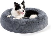 CozyPups Fluffy Donut Hondenmand M - 80cm - Extra Dikke Rand - Wasbaar - Donker Grijs