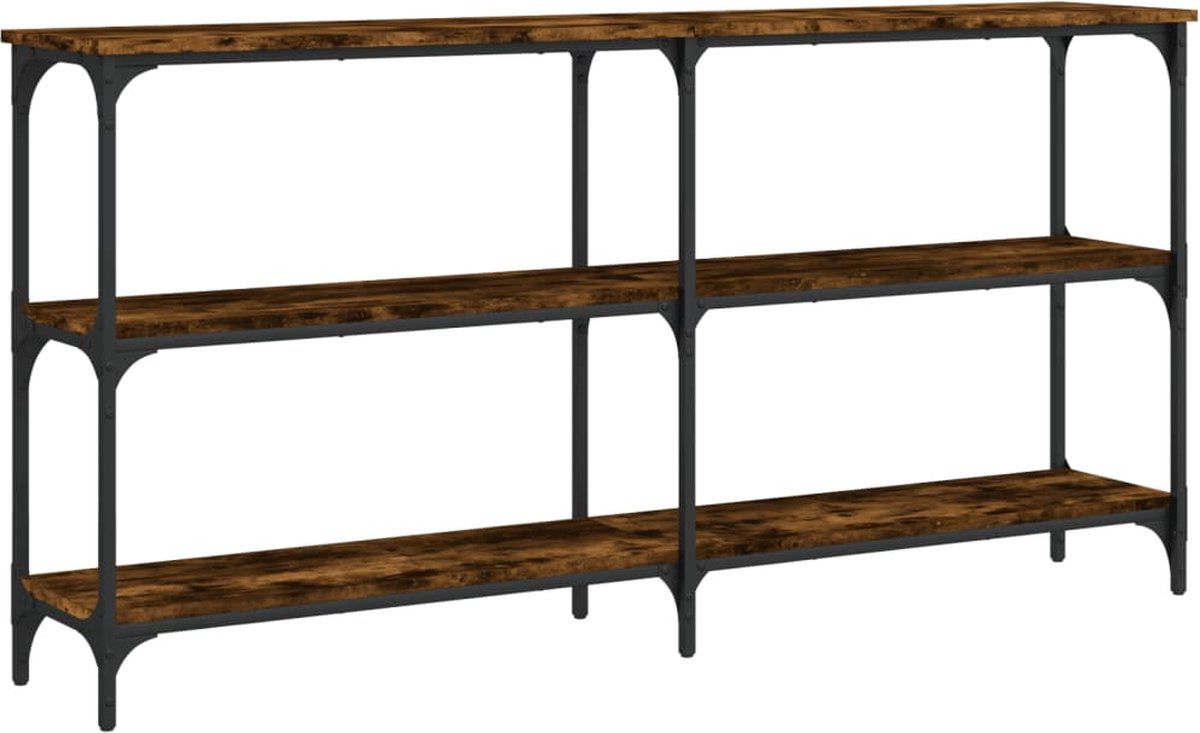 vidaXL Wandtafel - 150x29x75 - cm - bewerkt - hout - gerookt - eikenkleurig gerookt eiken