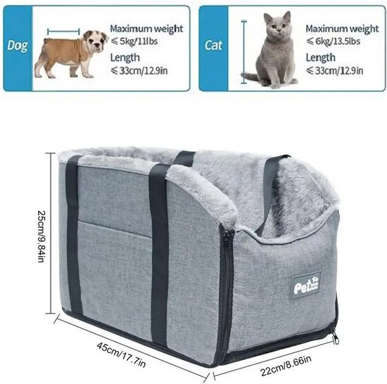 NUKied Autostoel voor kleine honden, wasbaar en vlekbestendig NUKied Autostoel voor kleine honden, wasbaar en vlekbestendig
