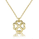 Juwelier Zwartevalk - 14 karaat gouden ketting met hartjes hanger 15.070