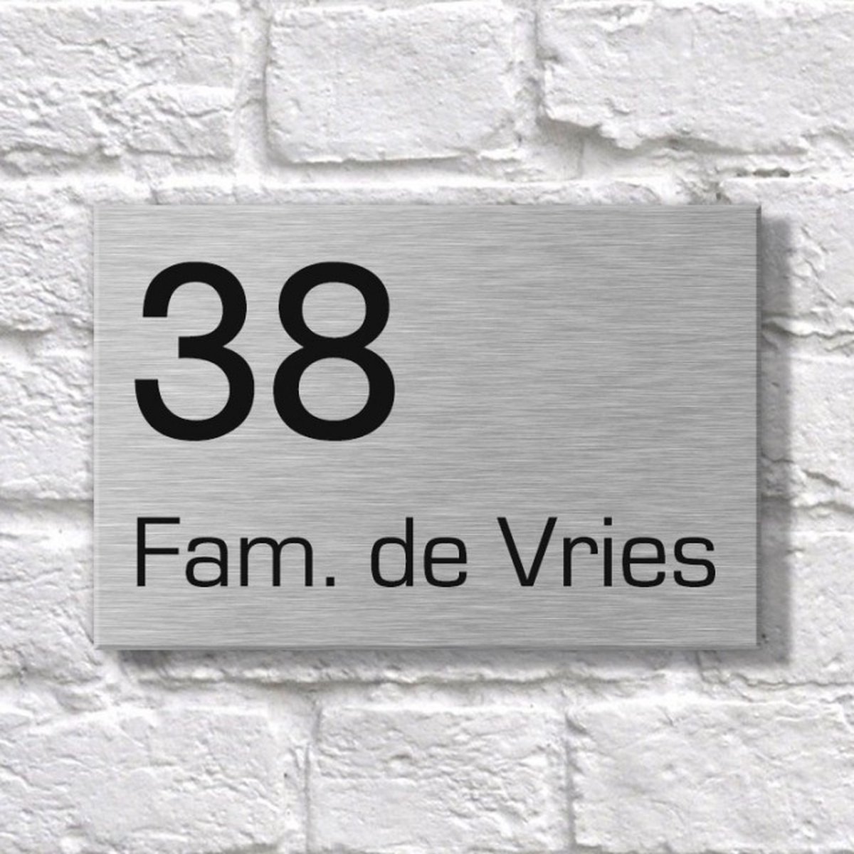 Kirinify – Naambordje voordeur RVS 15 x 10 cm met lasergravering – Zelf ontwerpen