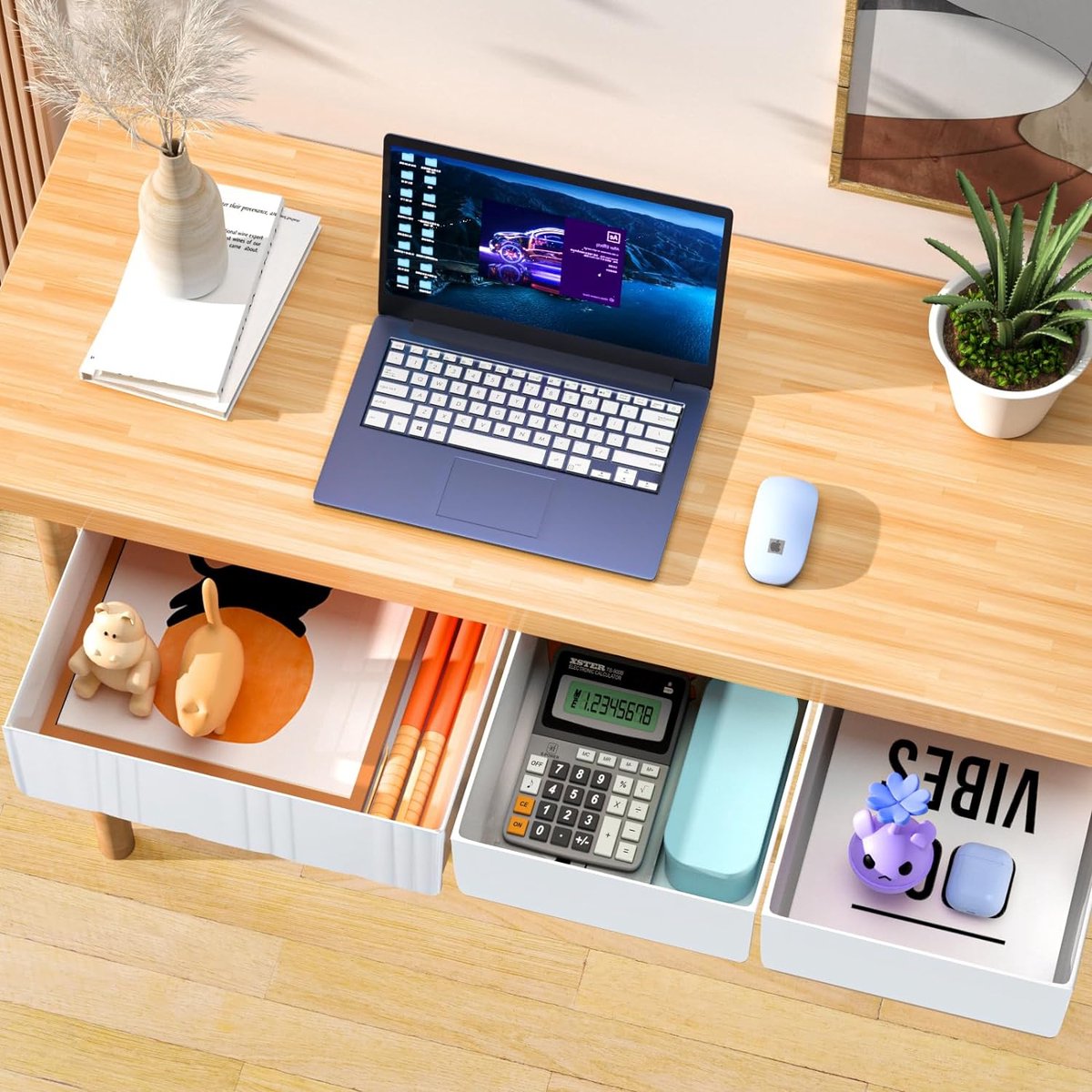 3 stuks lade onder bureau, bureau-organizer, opbergdoos, zelfklevende onderbouwlade onder bureau, creatieve bureau, verborgen bureaulade