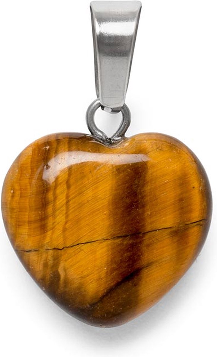 Tijgeroog hart hanger - 2cm