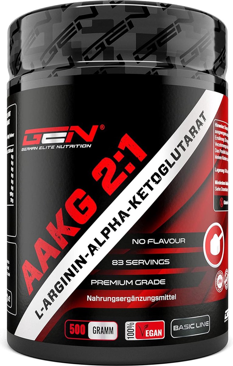 Goedkoopste AAKG - 500 g - L-Arginine-Alpha-Ketoglutaraat (2 1) - Optimale oplosbaarheid - Veganistisch - Puur poeder zonder toevoegingen - Hoogwaardig Arginine Aminozuur