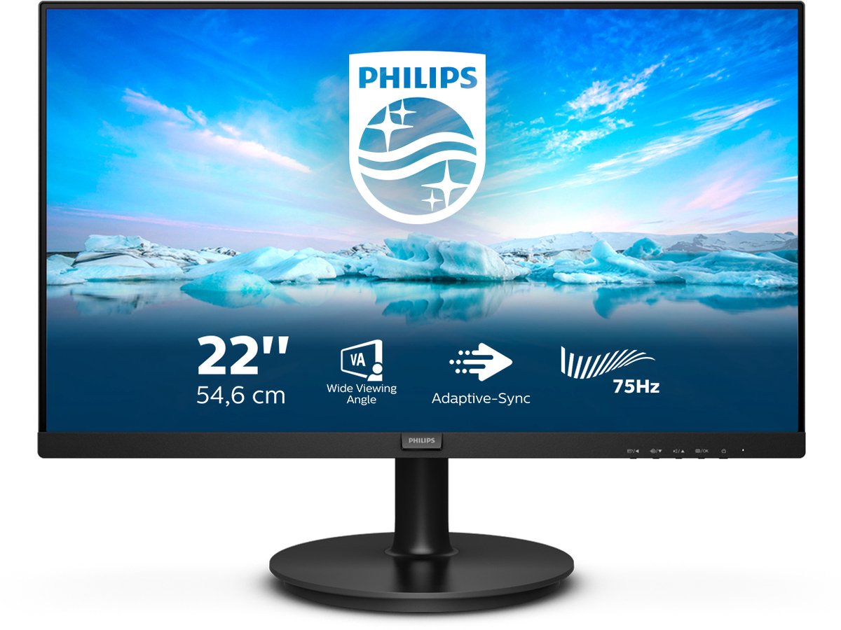Philips V Line 222V8LA/00 computer monitor 54,6 cm (21.5") 1920 x 1080 Pixels Full HD LCD Zwart