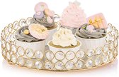 spiegelend decoratief metalen dienblad, kaarsenhouder, slang cupcake dienblad, tafelblad, fruitdienblad, cosmetica/sieradenorganisator, rond