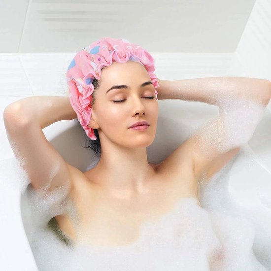 Go Go Gadget - 2x Bonnet de Douche Épais - Shower - Cat Blue - Imperméable - Protecteur de Cheveux de Bain - Double Couche - Bonnet de Douche pour Protection des Cheveux - Essentiels pour Femmes - Bonnet de Douche - Accessoires de salle de bain