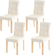 Cosmo Casa Ensemble 4 pièces de chaises de salle à manger - Chaises chaises de salle à manger - Simili cuir crème - Pieds clairs