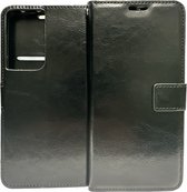 Portemonnee Book Case Hoesje Geschikt voor: Samsung Galaxy S21 Ultra - zwart