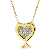Juwelier Zwartevalk - 14 karaat gouden ketting met hartje hanger 15.077/42+3 cm
