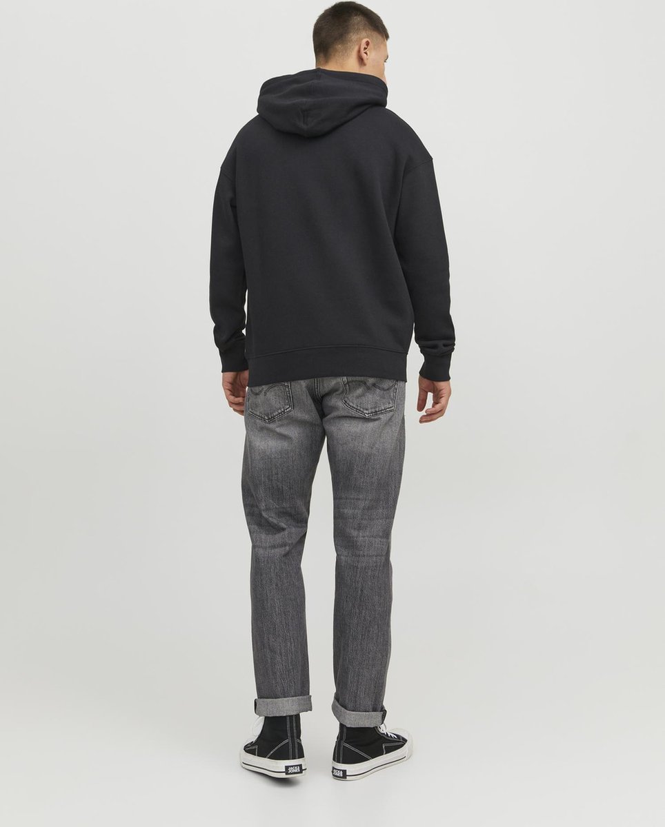 JACK & JONES Star jj sweat hood regular fit - heren hoodie katoenmengsel met capuchon - zwart — afbeelding 3