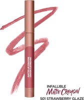 L'Oréal Paris Infallible - Crayon à lèvres mat - 501 - Strawberry Glaze - Rouge à lèvres - Longue tenue - 1,3 g