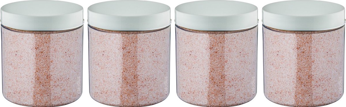 Goedkoopste Claudius Himalayazout 300 gram - fijne korrels (0,4 - 0,9 mm) - 100 natuurlijk - Pot met witte deksel - per 4 stuks